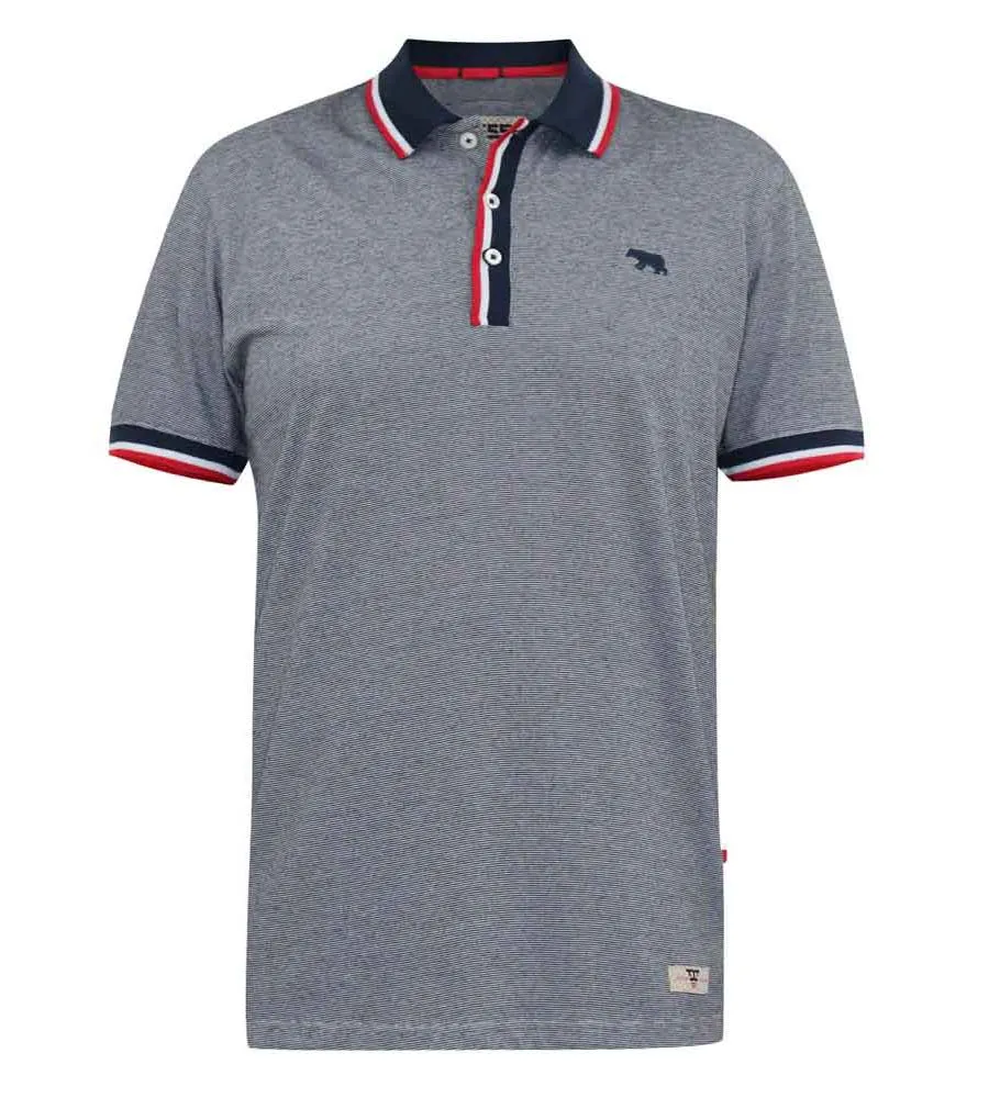 D555 Tall Mens Jersey Polo With Fine Stripe and Ribbed Trims (BAYTON 2)